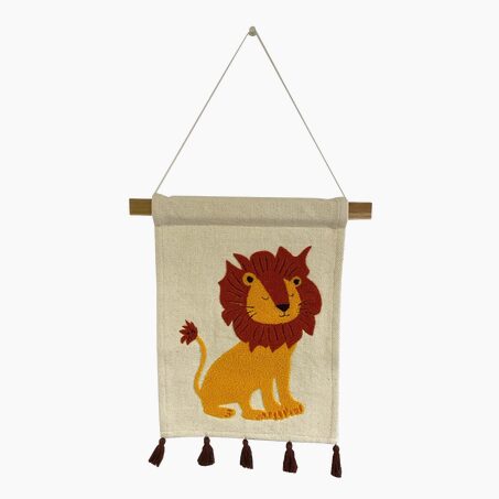 4MURS Kakémono déco LION coloris beige, jaune et orange