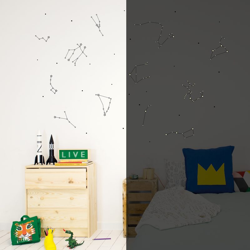 Sticker phosphorescent KIDS CONSTELLATIONS coloris noir