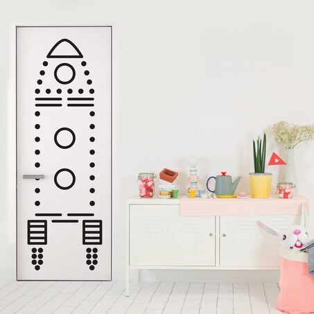 Sticker phosphorescent ROCKET coloris noir