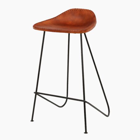 Tabouret de plan de travail DAVIS coloris cuir