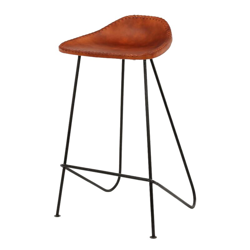Tabouret de plan de travail DAVIS coloris cuir