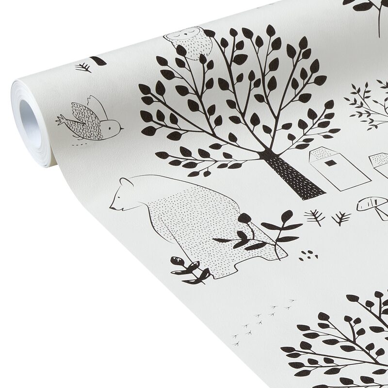 Papier peint intissé BEARS & TREES coloris blanc