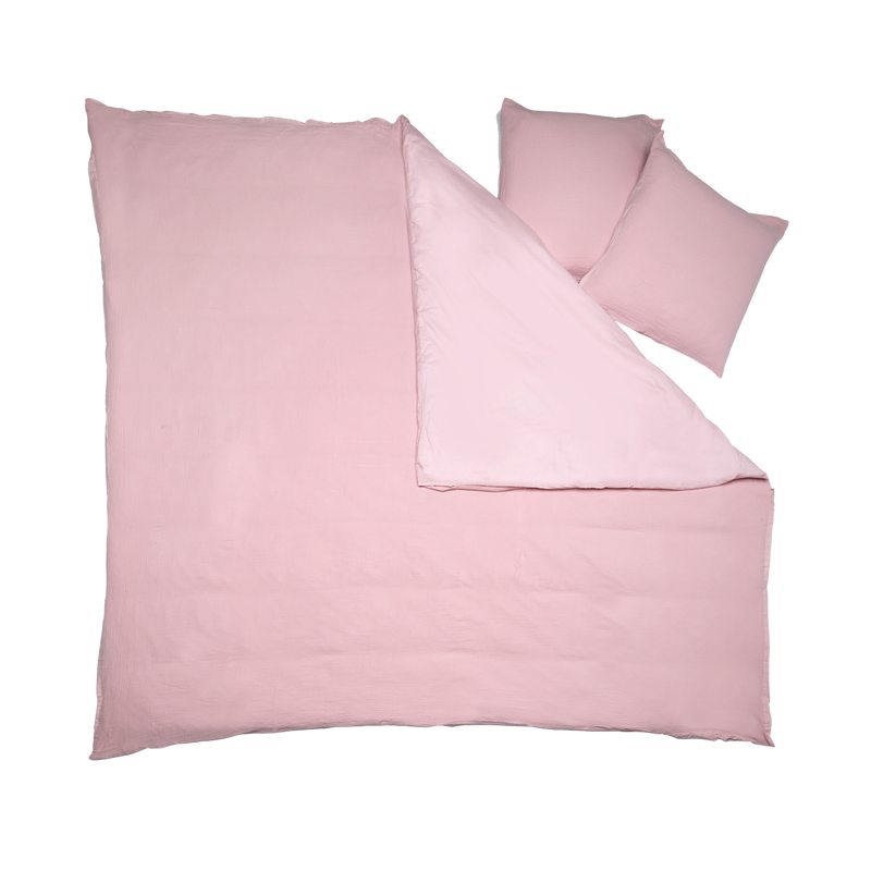 Parure de lit en gaze de coton ANOKIA coloris rose blush 260 x 240 cm