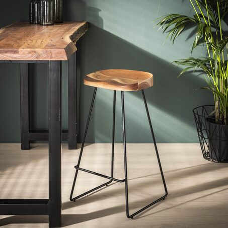 Tabouret de plan de travail MILEY coloris acacia