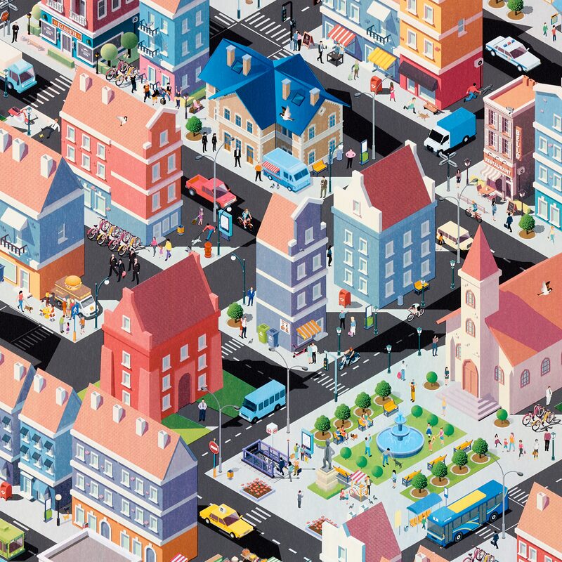 Papier peint intissé NOTTING HILL coloris multicolore