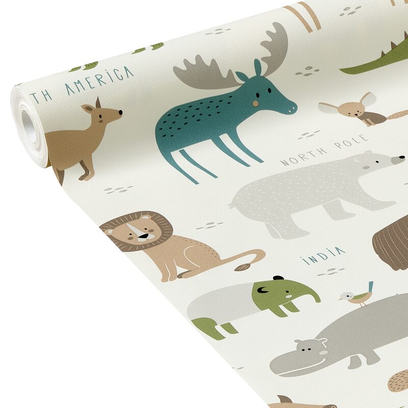 Papier peint intissé ANIMALS ON THE PLANET X E. RIVASSOUX coloris multicolore