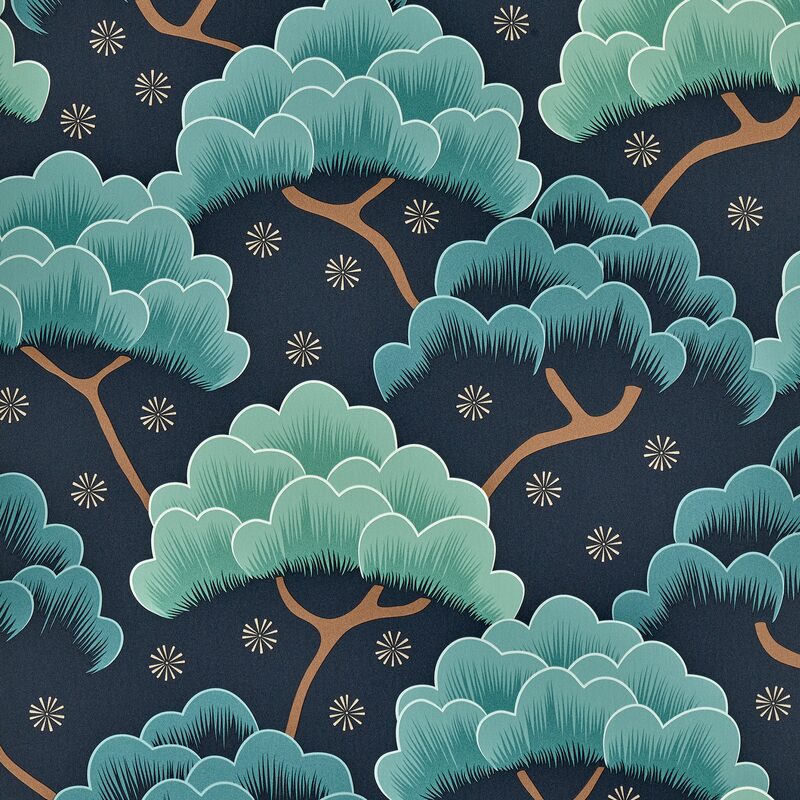 Papier peint intissé TSUMAGO coloris bleu pétrole