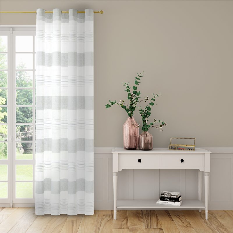 Voilage ELIA coloris gris perle 145 x 250 cm