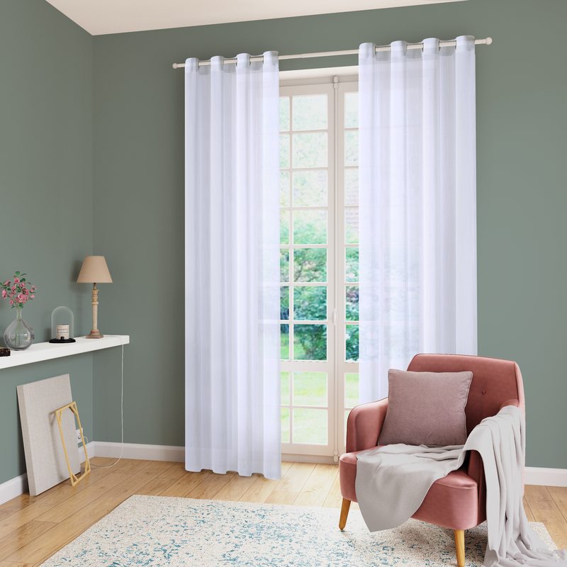 Voilage CUERA coloris blanc 140 x 240 cm