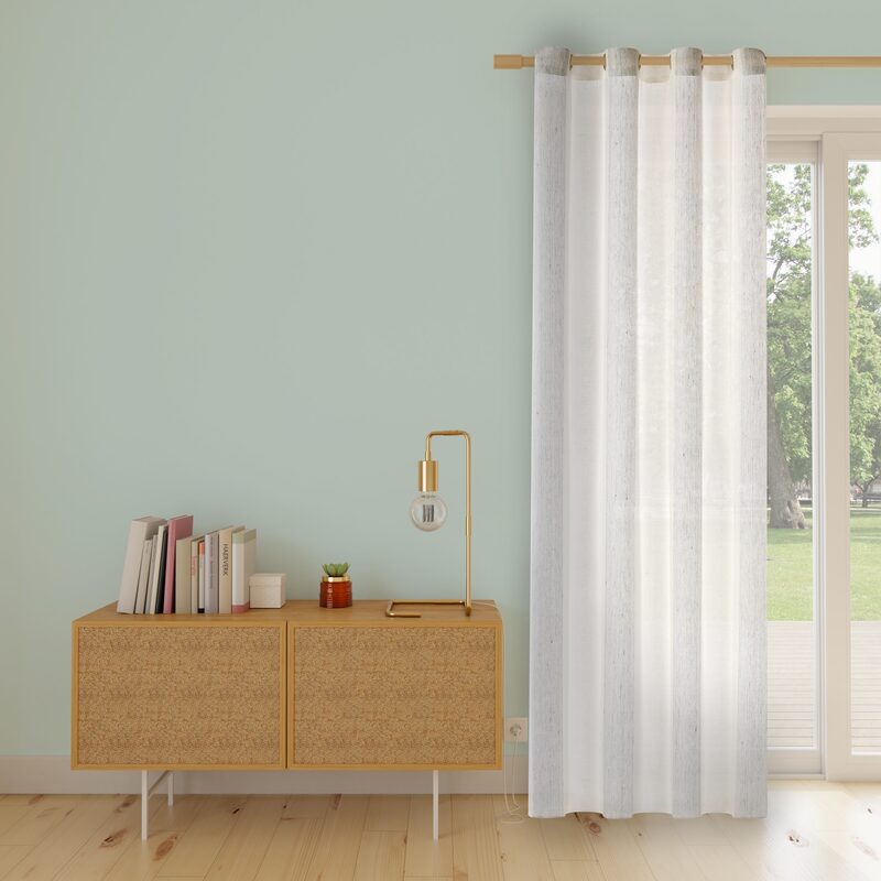 Voilage Lin FILAO coloris perle 140 x 260 cm