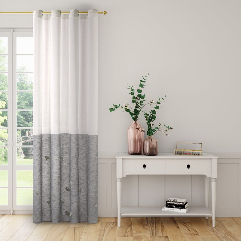 Voilage GINKO coloris gris 140 x 240 cm