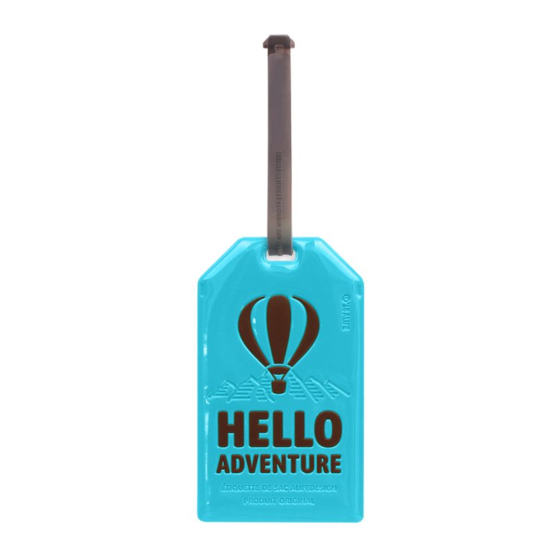 Porte clef HAPPY ADVENTURE TAG BLEU coloris bleu