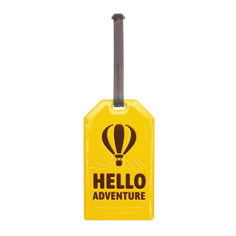 Porte clef HAPPY ADVENTURE TAG JAUNE coloris jaune