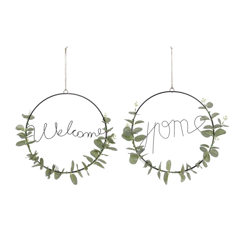 Décoration à suspendre WELCOME HOME coloris noir et vert