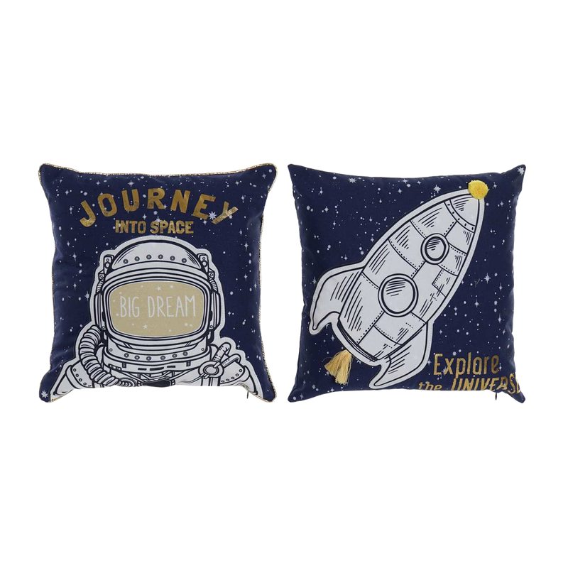 Coussin ASTRONAUTE coloris bleu marine 40 x 40 cm