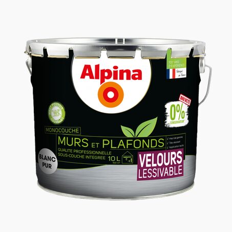 Peinture MURS ET PLAFONDS ALPINA 0% CONSERVATEURS blanc 10 L