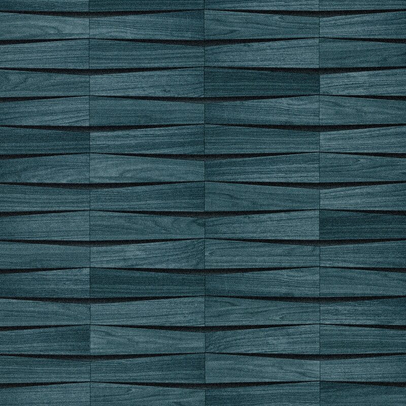 Papier peint intissé YOKO coloris bleu pétrole