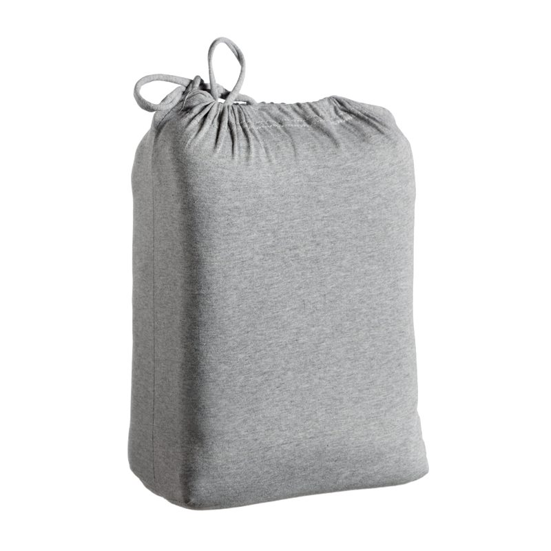 Parure de lit en jersey TOM coloris gris chiné 140 x 200 cm