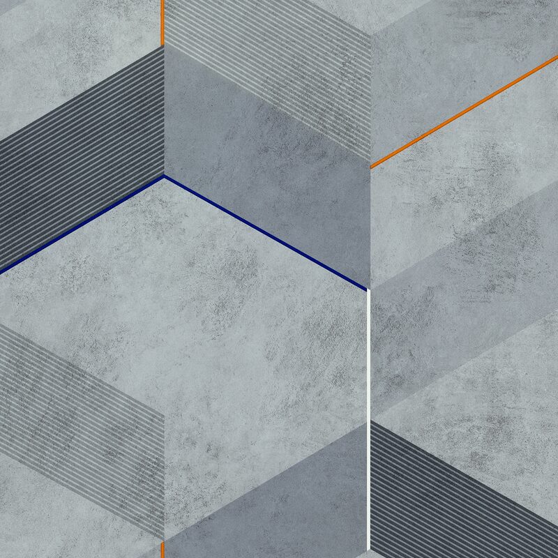 Papier peint intissé CLUTCH coloris gris béton