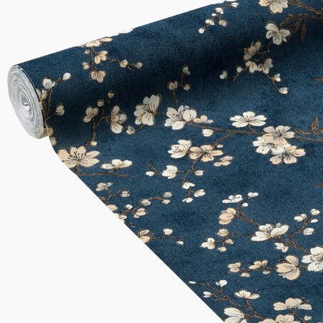 Papier peint intissé FLORENTINE BLOSSOM coloris bluestone