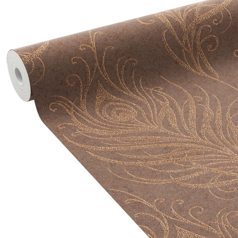 Papier peint intissé QUILL COPPER coloris praline