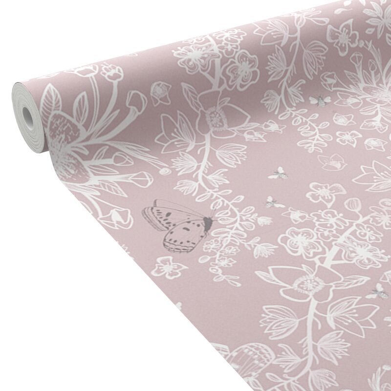 Papier peint intissé ROSANNA coloris rose tendre