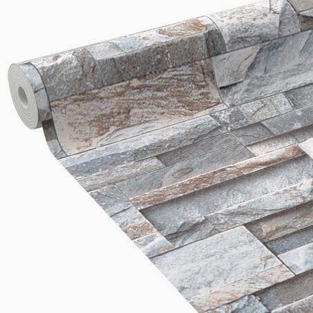 Papier peint intissé PAREMENT PIERRE NATURELLE gris béton