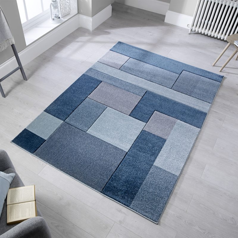 Tapis SKYLAR coloris bleu nuit 120 x 170 cm