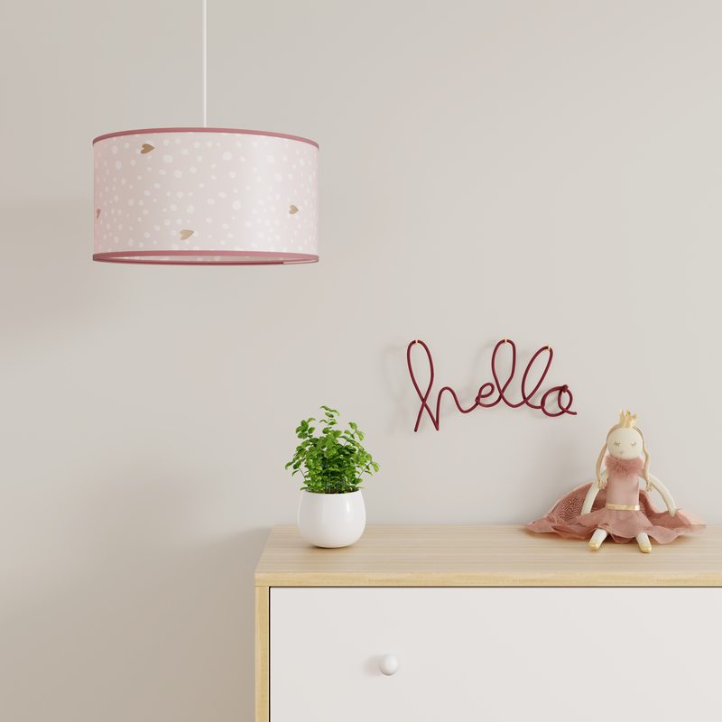 Suspension JOSEFINA coloris rose 19 x 39 cm