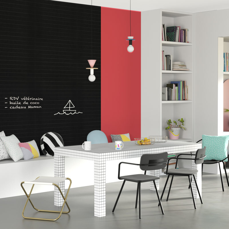Papier peint intissé TABLEAU NOIR LINEA coloris ardoise