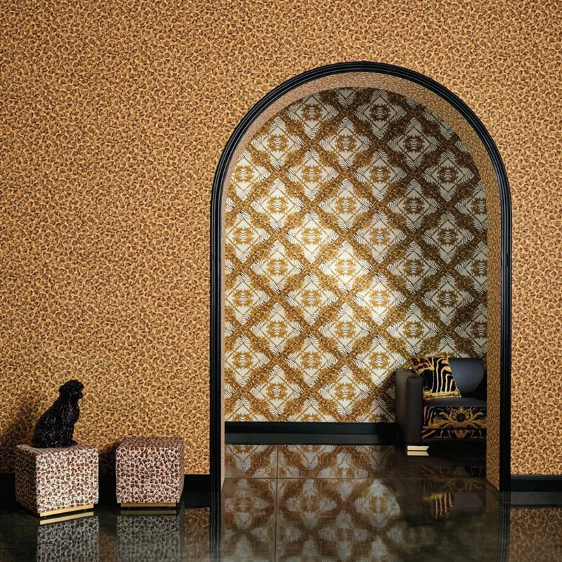 Papier peint intissé VERSACE PANTERA coloris sable