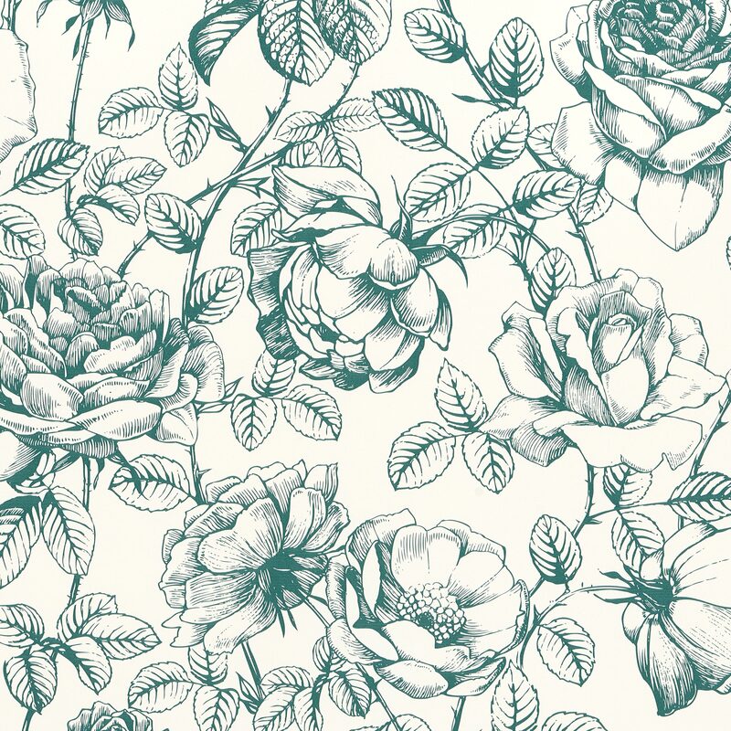 Papier peint intissé LILI BLOOM coloris vert céladon