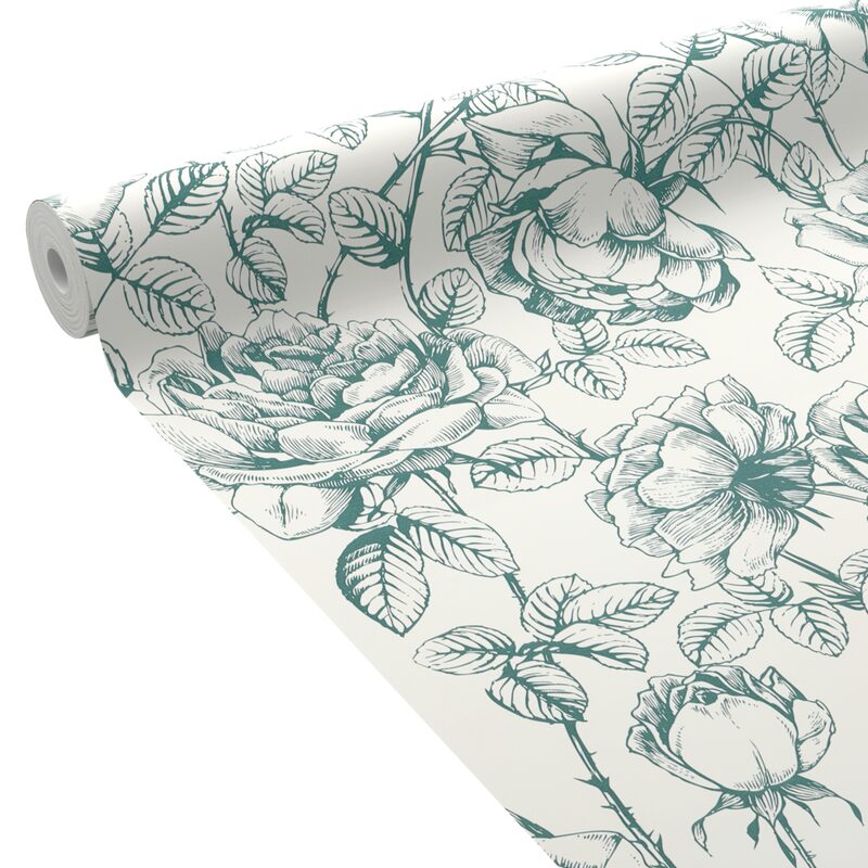 Papier peint intissé LILI BLOOM coloris vert céladon