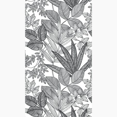 Papier peint panoramique L MAHANA 159 x 280 cm noir et blanc