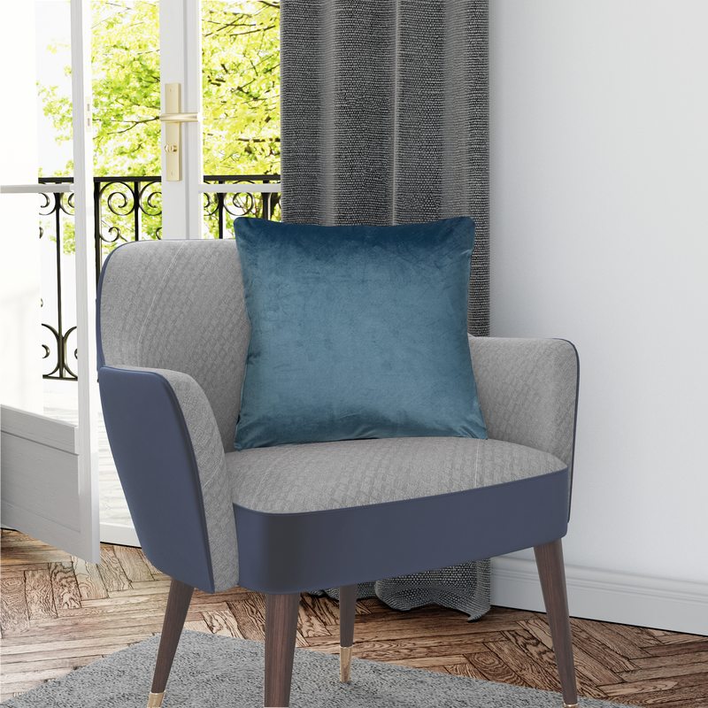 Coussin FYN coloris bleu prusse 70 x 70 cm