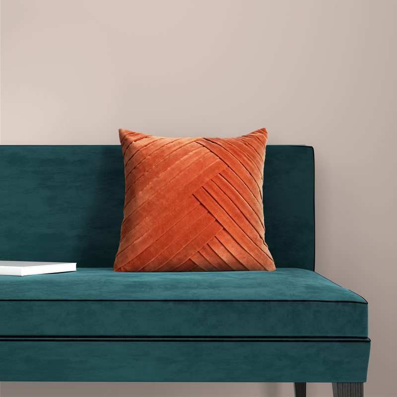 Coussin IDIE coloris terre cuite 45 x 45 cm