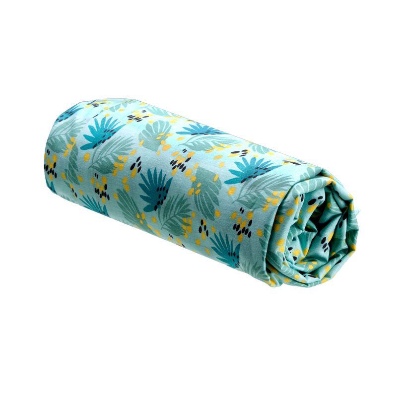 Drap housse en coton bio PALACIO coloris vert 90 x 190 cm