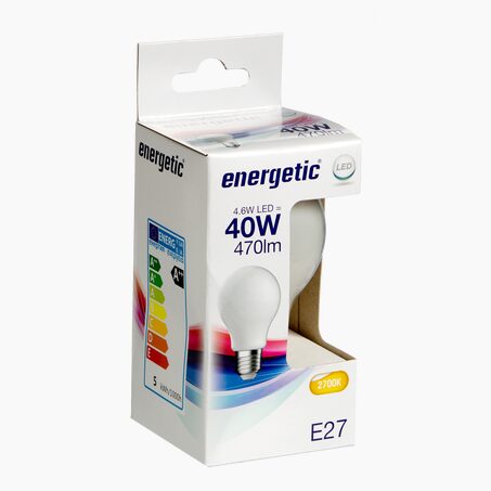 Ampoule LED MILKY 40W E27 lumière chaude jaune 10 x 6 cm