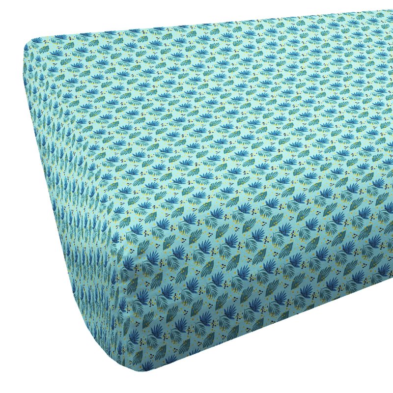 Drap housse en coton bio PALACIO coloris vert 90 x 190 cm