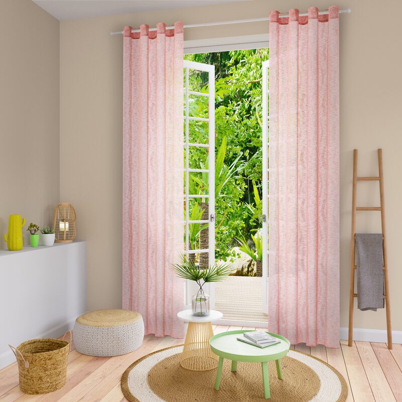 Voilage AGRIZ coloris rose des sables 140 x 250 cm