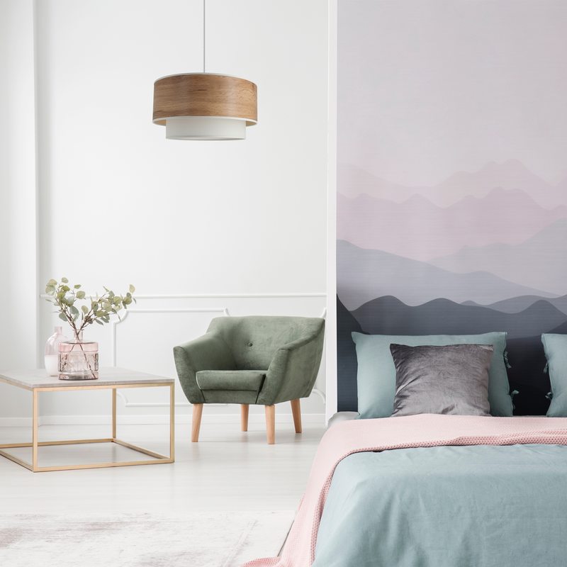 Suspension DUO FOREST TIME coloris noyer et gris 20 x 38 cm