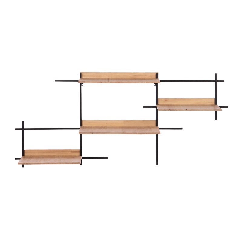 Etagère en bois EMMETT coloris beige et noir