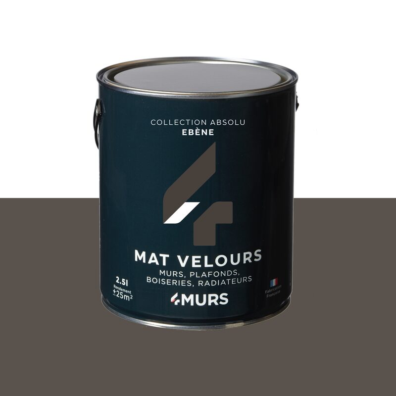 Peinture ABSOLU Acrylique ébène Mat 2,5 L
