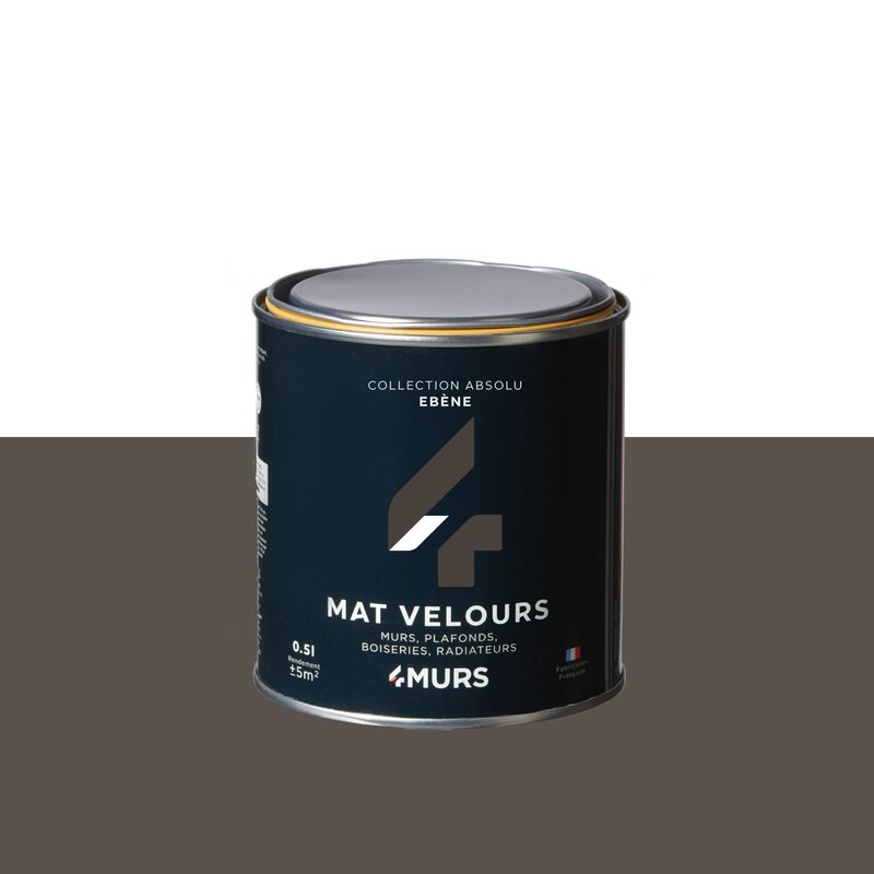 Peinture ABSOLU Acrylique ébène Mat 0,5 L
