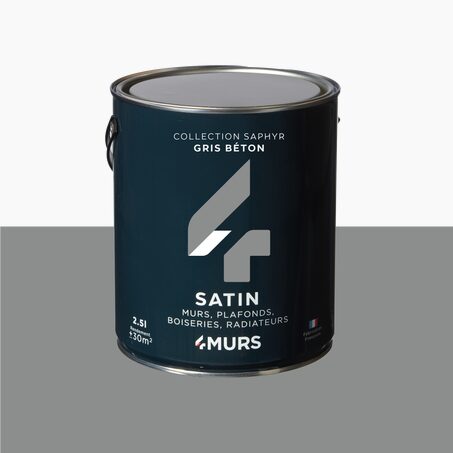 Peinture SAPHYR Alkyde gris béton Satiné 2,5 L