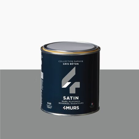 Peinture SAPHYR Alkyde gris béton Satiné 0,5 L