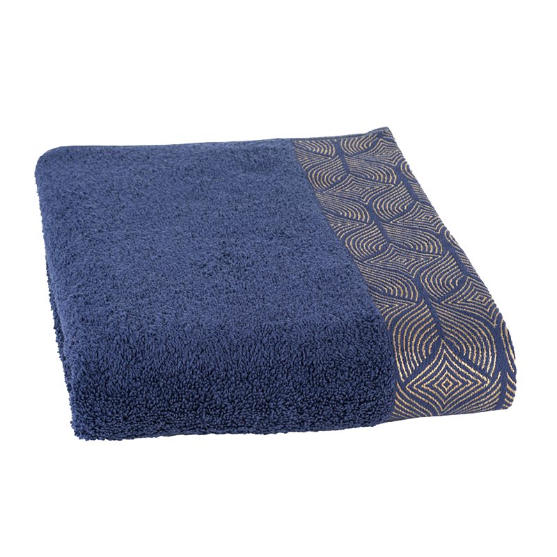 Drap de bain RAPSODIE coloris bleu marine 70 x 140 cm