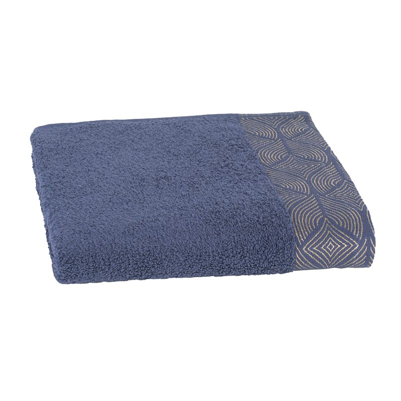 Drap de douche RAPSODIE coloris bleu marine 50 x 100 cm