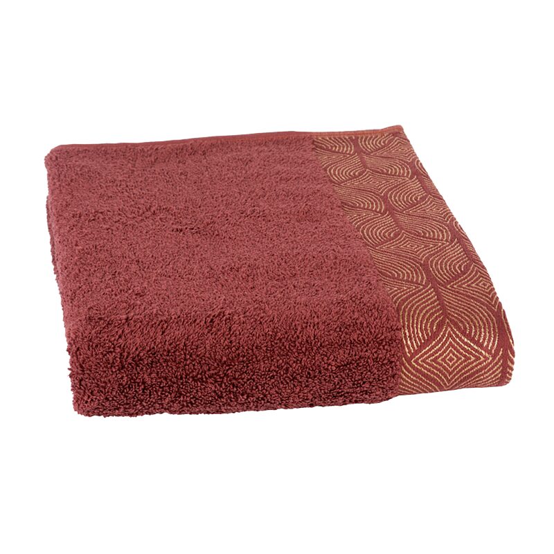 Drap de bain RAPSODIE coloris bordeaux 70 x 140 cm