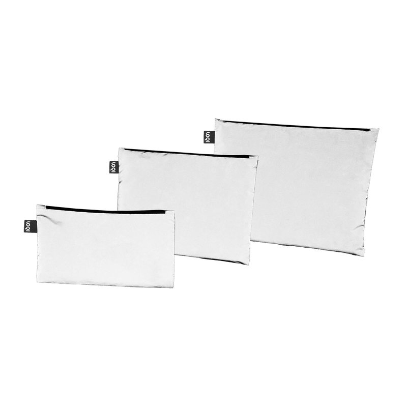 Pochette LOT 3 ZIP POCKETS REFLECTIVE SILVER coloris réfléchissant